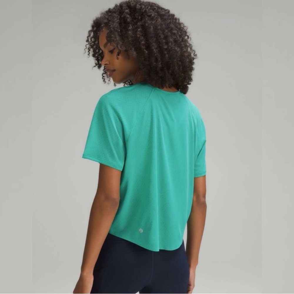 Lululemon Kelly green fast and free race length top shirt